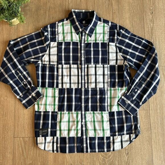 MENS ROCAWEAR CASUAL COTTON BLEND BUTTON DOWN SHIRT SIZE XL - Picture 1 of 6